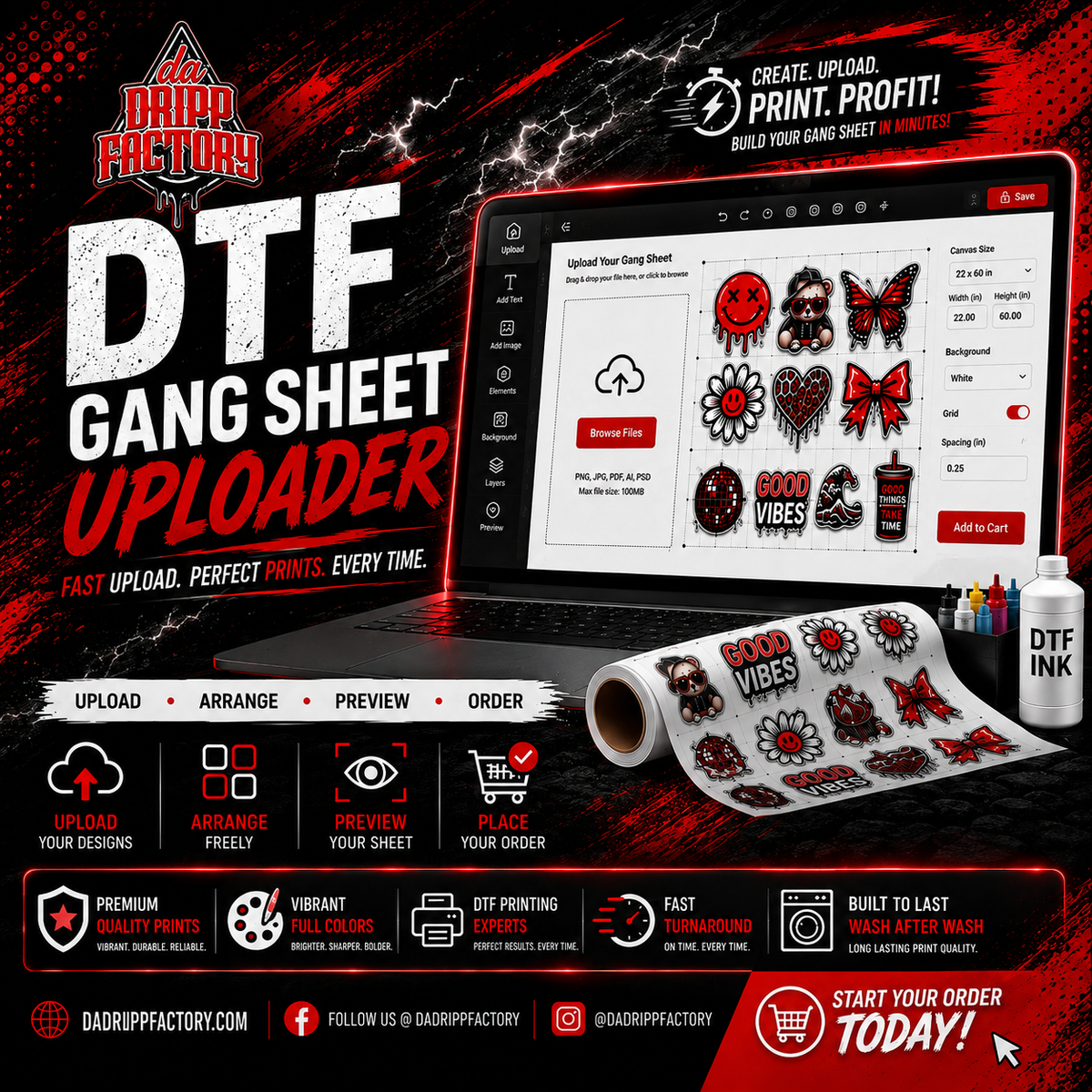 DTF Gang Sheet Uploader