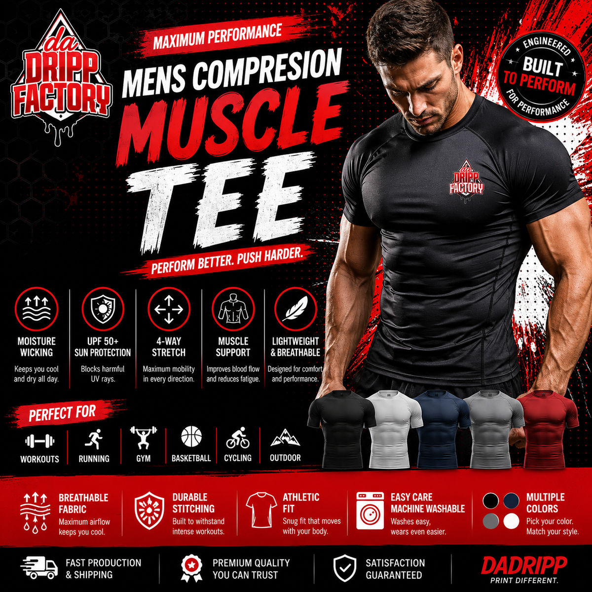 Mens COMPRESSION MUSCLE TEE