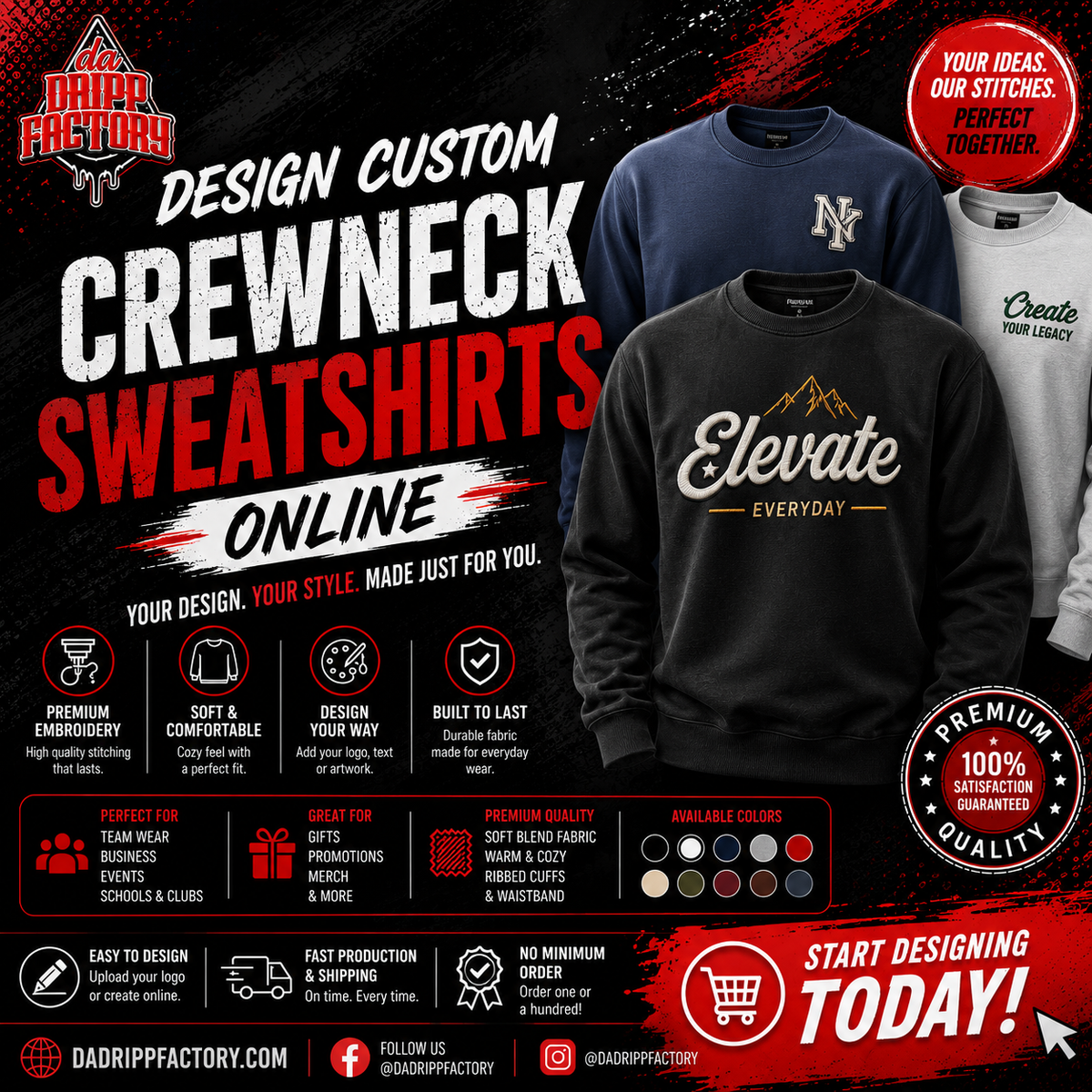 Design Custom Crewneck Sweatshirts Online