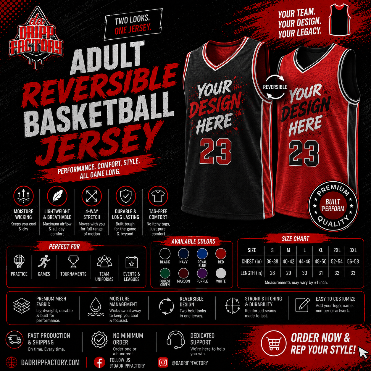 Adult reversible basketball jersey Secondary image