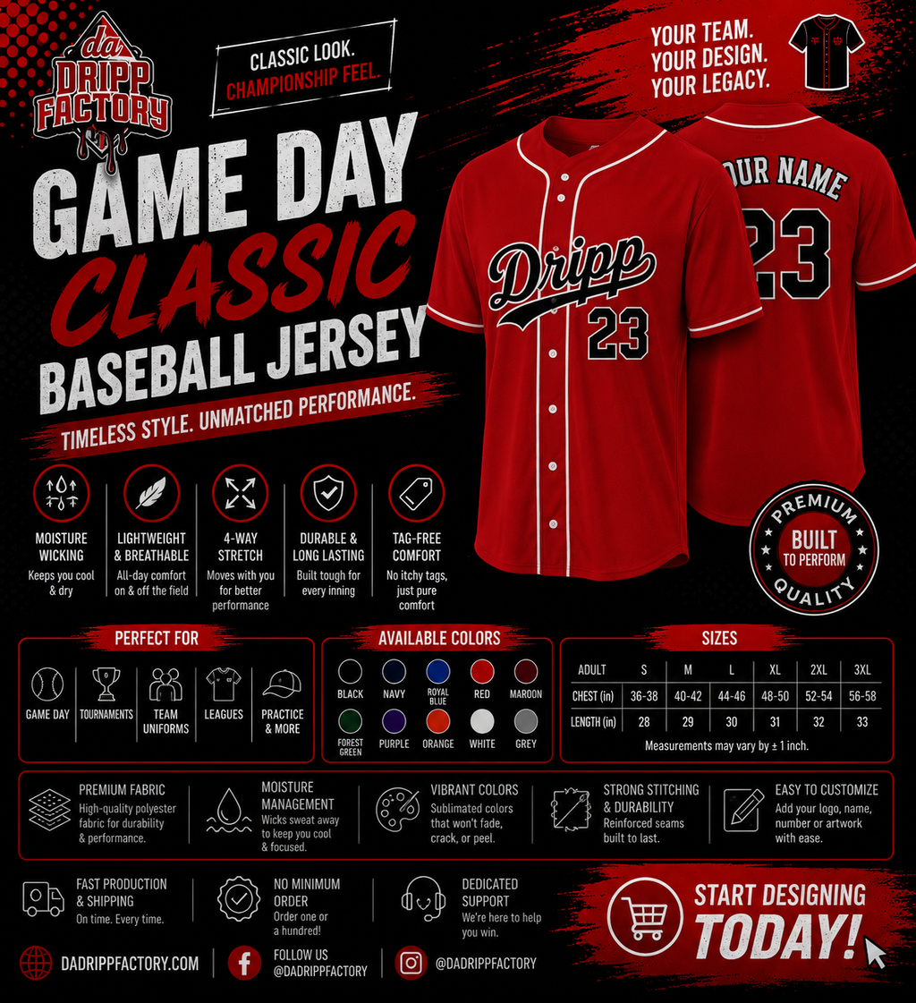 Game Day Classic Baseball Jersey