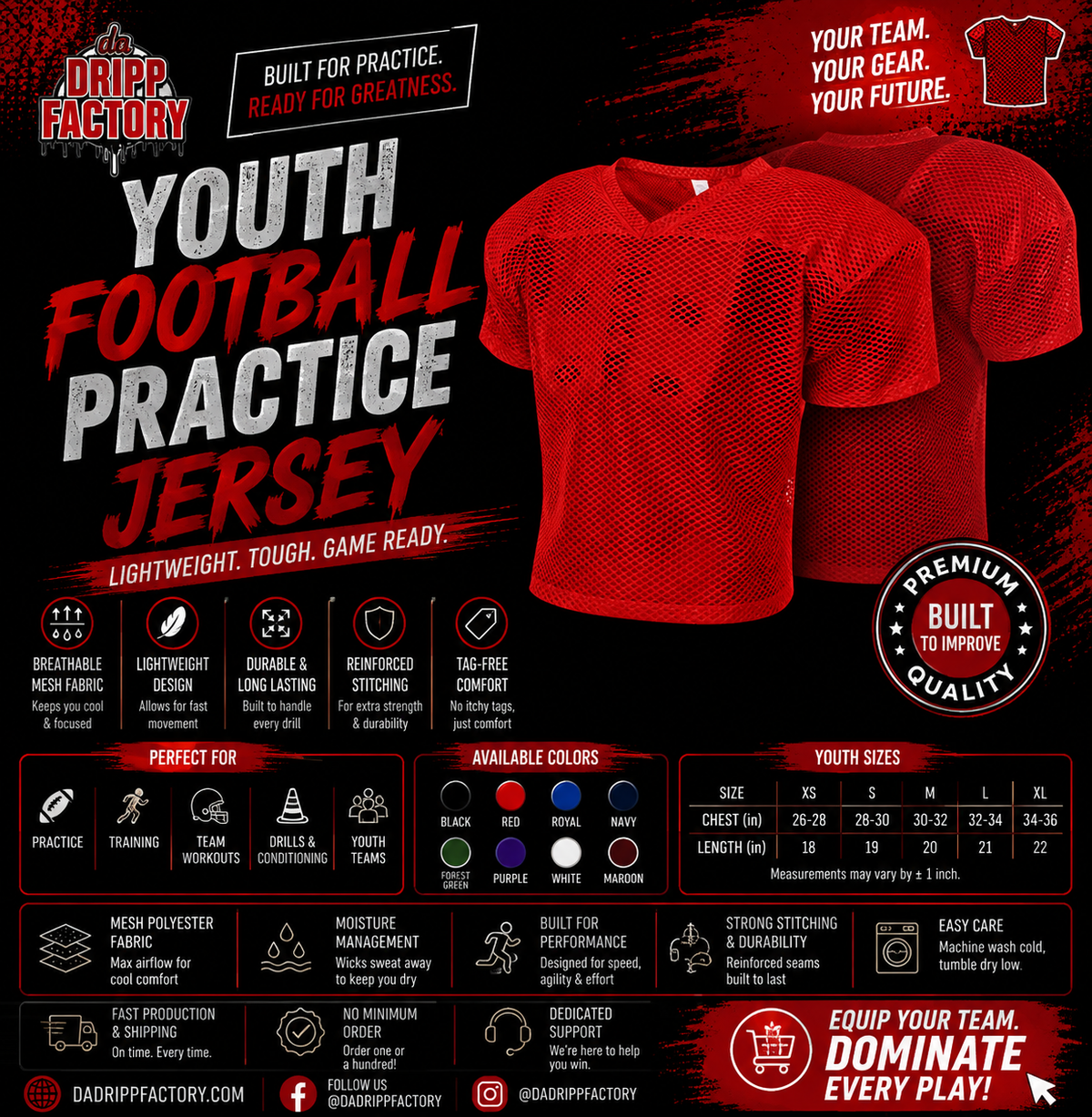 Youth football practice Jersey Main image
